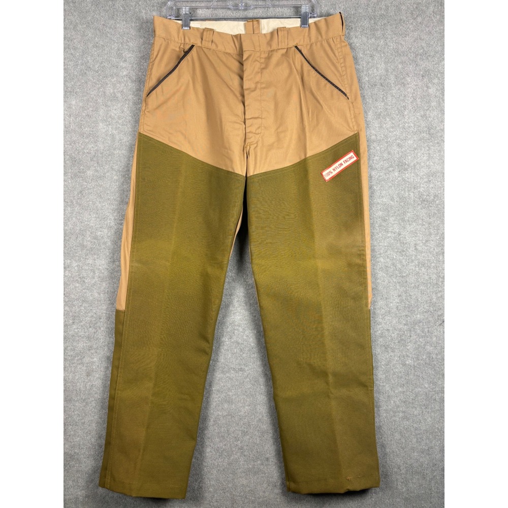 Vintage Game Winner Sportswear Hunting Pants Nylon Faced Canvas 35x28 Tan